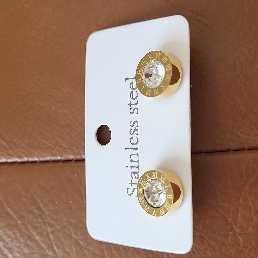 Roman Numeral Stud Earrings - Picture 8 of 8